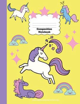 Unicorn Composition Notebook Wide Ruled, Back to School : Wide Ruled Lined Pages Book (7. 44 X 9. 69) Journal