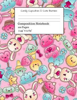 Paperback Candy Cupcakes & Cute Bunnies Composition Notebook Book