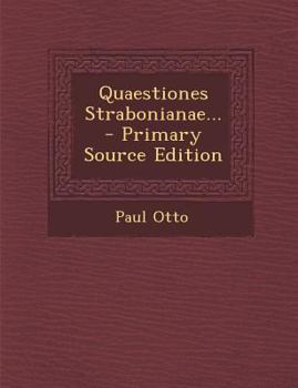 Paperback Quaestiones Strabonianae... [Latin] Book