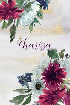 Charissa: Personalized Journal Gift Idea  for Women (Burgundy and White Mums)
