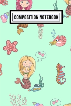 Mermaid Wide Ruled Composition Notebook: Mermaid Blank College Ruled Composition Notebook | 110 Pages | Pocket Size 6x9