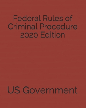 Paperback Federal Rules of Criminal Procedure 2020 Edition Book