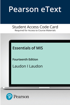 Printed Access Code Essentials of MIS -- Pearson Etext Book