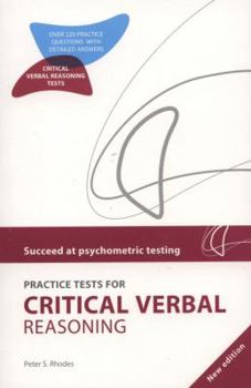 Paperback Practice Tests for Critical Verbal Reasoning. Peter S. Rhodes Book