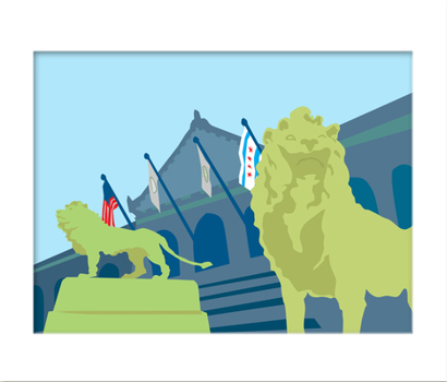 Poster Art Institute of Chicago Lions Art Print 11 X 14 Book