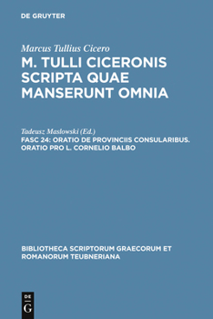 Hardcover Oratio de Provinciis Consularibus. Oratio Pro L. Cornelio Balbo [Latin] Book