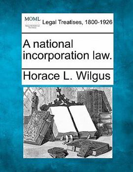 Paperback A National Incorporation Law. Book