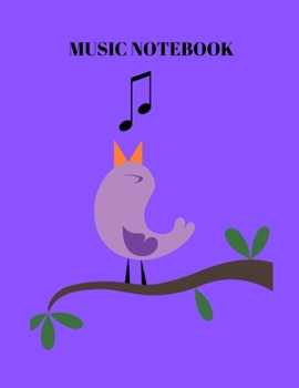 Paperback Music Notebook: Standard Blank Manuscript Sheet Music Paper - 12 Staves per page - Lilac Singing Bird Book