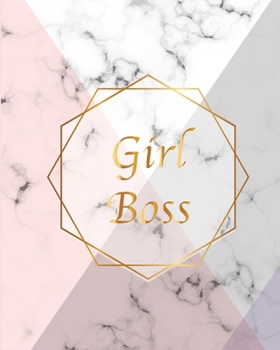 Paperback Girl Boss: Gift Luxury Marble Glossy Pink Purple Faux Gold Print Notebook Journal Book