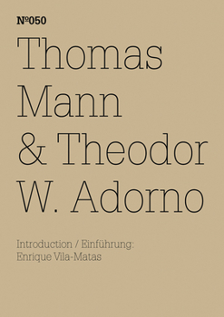 Paperback Thomas Mann & Theodor W. Adorno: An Exchange Book