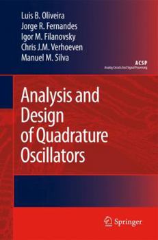 Hardcover Analysis and Design of Quadrature Oscillators Book