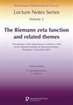 Paperback Ramanujan Lecture Notes Series, Vol. 2: The Riemann zeta function and related themes Book