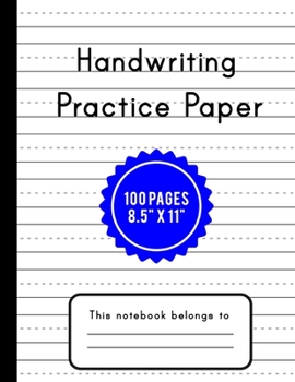 Paperback Handwriting Practice Paper: Notebook with Dotted Lined Sheets for Students Book