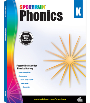 Paperback Spectrum Phonics, Grade K: Volume 90 Book