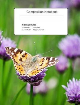 Paperback Composition Notebook, College Ruled: Purple Flowers, Floral Design Book