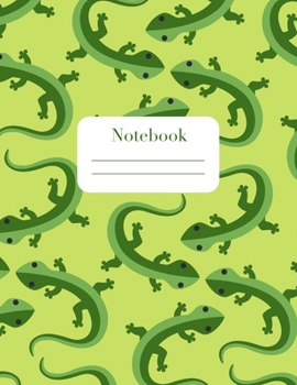 Paperback Notebook: For Kids Who Like Reptiles Standard lined paper Green cover with lizards 100 pages (8.5x11) Book