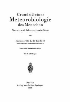 Paperback Grundriß Einer Meteorobiologie Des Menschen: Wetter- Und Jahreszeiteneinflüsse [German] Book