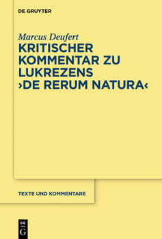 Hardcover Kritischer Kommentar Zu Lukrezens de Rerum Natura [German] Book