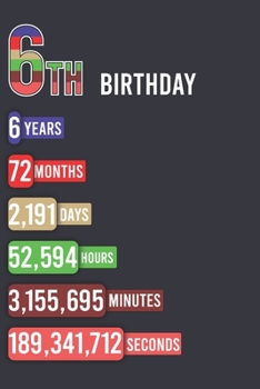 6th Birthday: Blank Lined Journal, Happy 6th Birthday Notebook, Diary, Logbook, Perfect Gift For 6 Year Old Boys And Girls