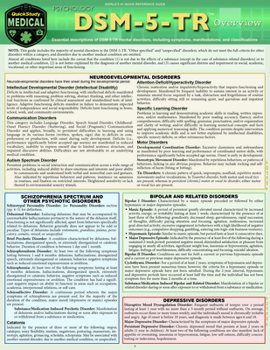 Misc. Dsm-5-Tr Overview: A Quickstudy Laminated Reference Guide Book