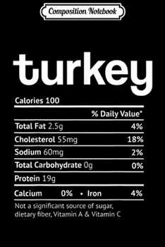 Paperback Composition Notebook: Turkey Nutrition Facts Funny Thanksgiving Christmas food Journal/Notebook Blank Lined Ruled 6x9 100 Pages Book