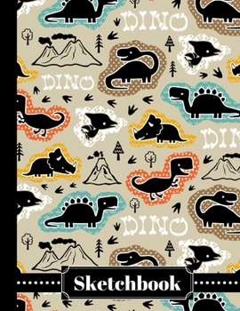 Sketchbook: Cool Dinosaur Sketch Book Large 8.5x11 Blank 110 Page Dino Bones Notebook For Drawing, Doodling, Sketching