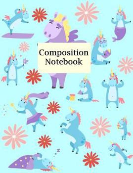 Paperback Composition Notebook: Unicorns Pattern, College Ruled,"7.44 x 9.69",100 Pages, School Notebooks Book
