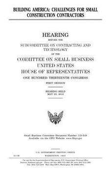 Paperback Building America: challenges for small construction contractors Book