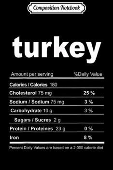 Composition Notebook: Turkey Costume Funny Christmas Food Nutrition Facts  Journal/Notebook Blank Lined Ruled 6x9 100 Pages