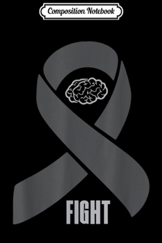 Composition Notebook: Gray Ribbon Cancer awareness brain cancer cause  Journal/Notebook Blank Lined Ruled 6x9 100 Pages