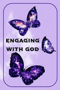 Engaging With God: Travel Size 2-Way Dialog Journal Diary Notebook for Creative Recording and Doodling Keepsake of Daily Time with God and Ascension, Purple Butterflies