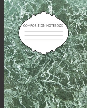 Composition Notebook: Alien Green Marble | Trendy Wide Ruled Subject Book | Blank Lined Writing Journal | Primary School, College Students Teens Kids ... | Work, Home, Study Organizer (7.5 x 9.25 ")