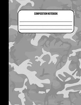 Paperback Composition Notebook: Camouflage Light Gray Army 100 Ruled Pages (7.44 x 9.69) Book
