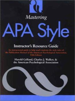 Spiral-bound Mastering APA Style: Instructor's Resource Guide Book