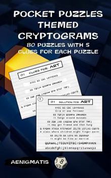 Pocket Puzzles - Themed Cryptograms: 80 Puzzles with 5 Clues for Each Puzzle