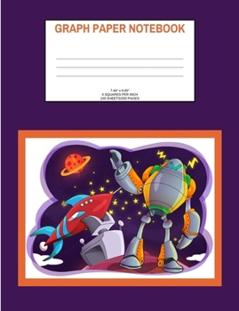 Paperback Graph Paper Notebook: Space; 4 squares per inch; 100 sheets/200 pages; 7.44" x 9.69" Book