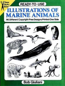 Paperback Ready-to-Use Illustrations of Marine Animals: 96 Different Copyright-Free Designs Printed One Side Book