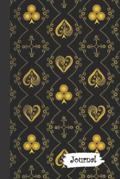Journal: Black Gold Deck Of Playing Cards Diary with Blank Lined Notebook Paper