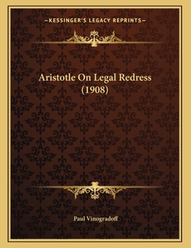 Paperback Aristotle On Legal Redress (1908) Book