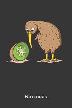 Kiwi bird next to kiwi fruit Notebook: Dot Grid Journal/Logbook for animal friends, who love the flightless kiwi bird from New Zealand
