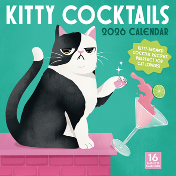 Calendar 2026 Kitty Cocktails Wall Calendar Book