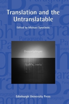 Paperback Translation and the Untranslatable: Paragraph Volume 38, Number 2 Book