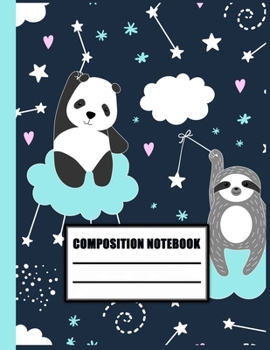 Composition notebook: Pretty Panda College Ruled Notebook for School, University and College. Nifty Lined Journal for Students, Kids and Teens for Writing & Notes