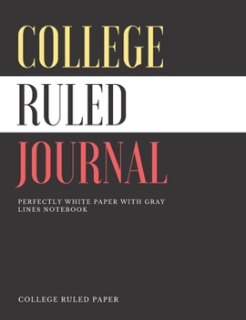 Paperback Colege Ruled Journal: Multi-Purpose Notebook for Writing Notes, Large ( 8.5" x 11" ) 110 Pages - Black Soft Matte Cover: Premium Quality Col Book