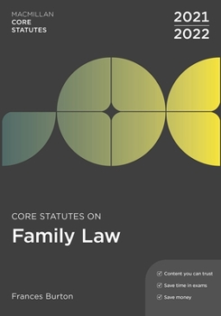 Paperback Core Statutes on Family Law 2021-22 Book