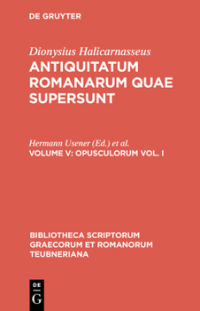 Hardcover Opusculorum Vol. I [Greek, Ancient (To 1453)] Book