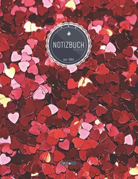 ZMUDACE Notizbuch Blanko: in DIN A4 Softcover ZB097 Herz Konfetti 156 leere Seiten mit pers�nlichem Register + Seitenzahlen Zeichenbuch, Skizzenbuch, Blankobuch, Malbuch, Notizheft zum Selbstgestalten