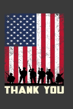 Paperback Thank You: Perfect Notebook For American Flag Veteran. Cute Cream Paper 6*9 Inch With 100 Pages Notebook For Writing Daily Routin Book