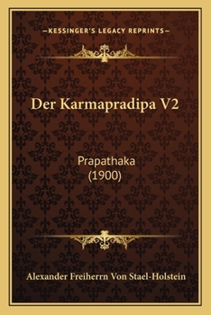 Paperback Der Karmapradipa V2: Prapathaka (1900) [German] Book