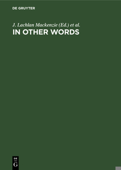 Hardcover In Other Words: Transcultural Studies in Philology, Translation and Lexicology. Presented to Hans Meier on the Occasion of His 65th Bi Book